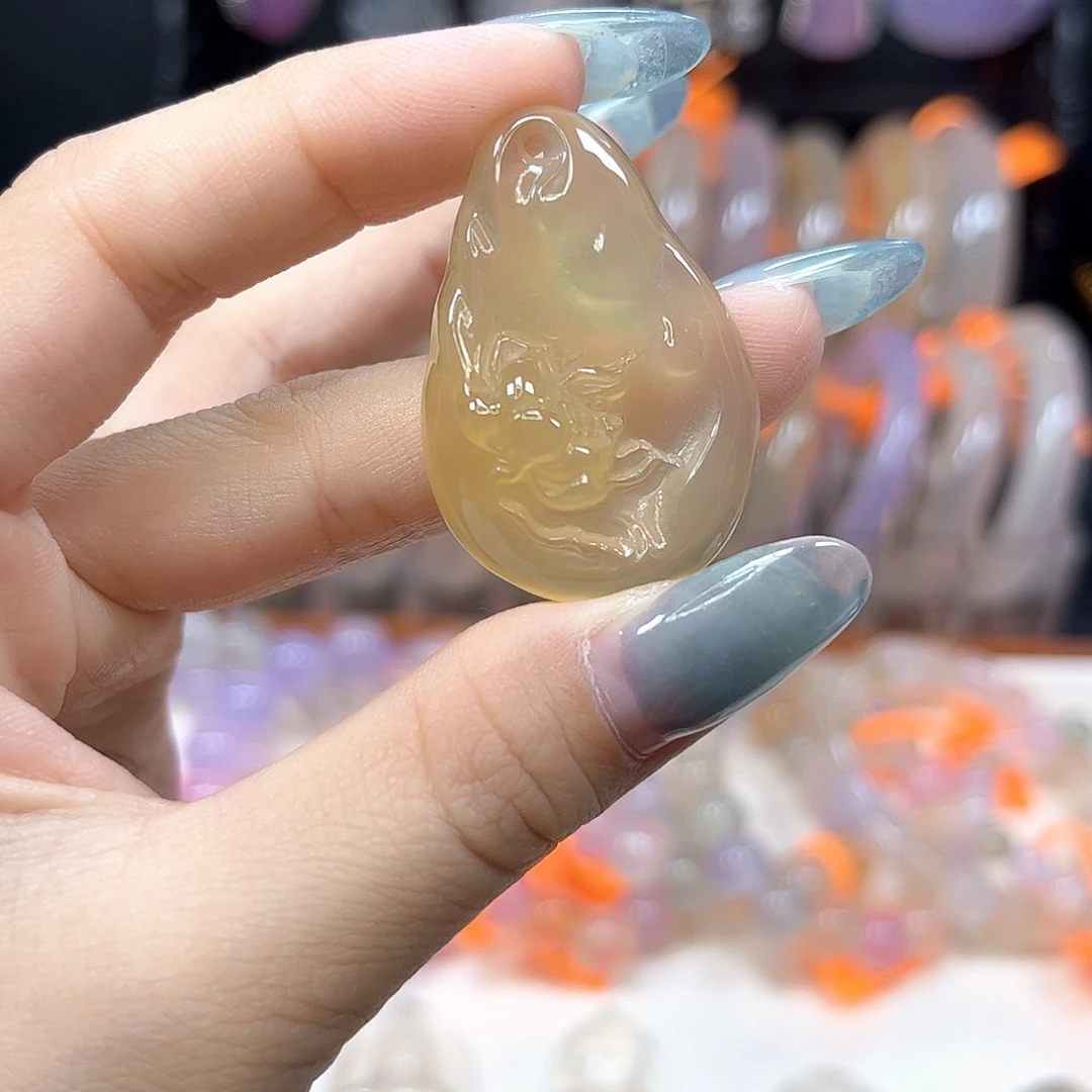 玛瑙/玉髓颈饰银S925镶嵌