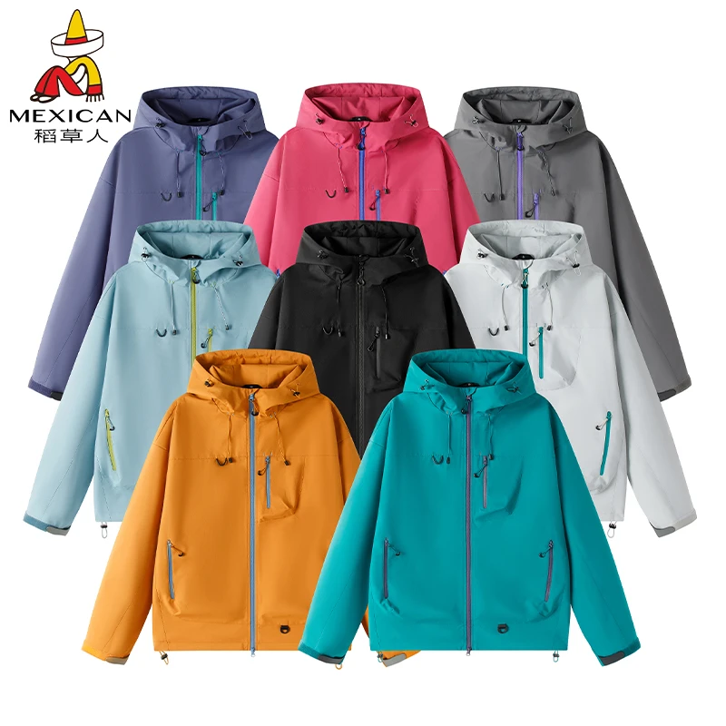 Mexican/稻草人山雨风壳山系登山骑行男女同款夹克男士外套