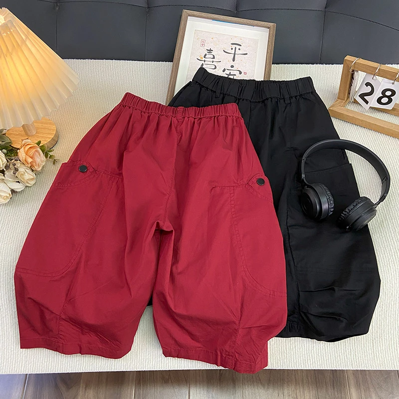 佑妈家童装 男女童夏季新款短裤 儿童中大童棉布休闲裤