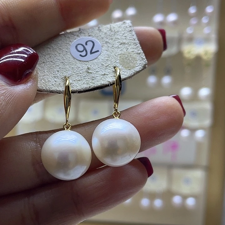淡水珍珠耳饰银S925镶嵌