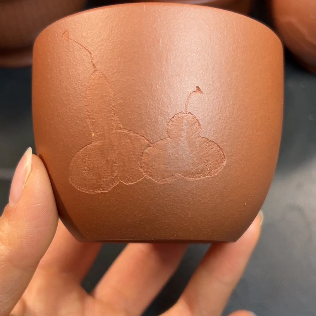 紫砂茶杯紫泥主人杯