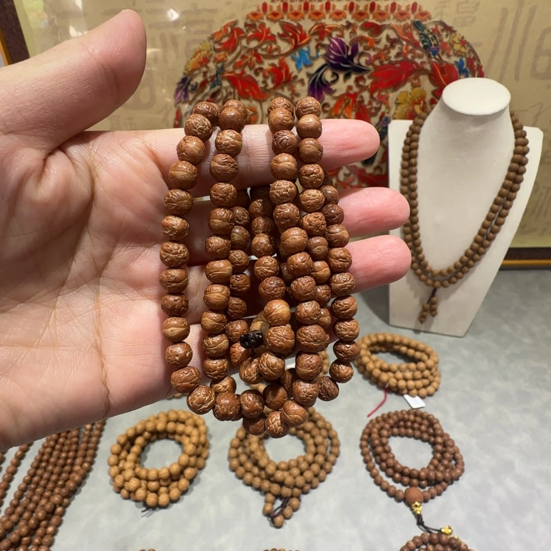 桃核吊坠酸枣108脖挂