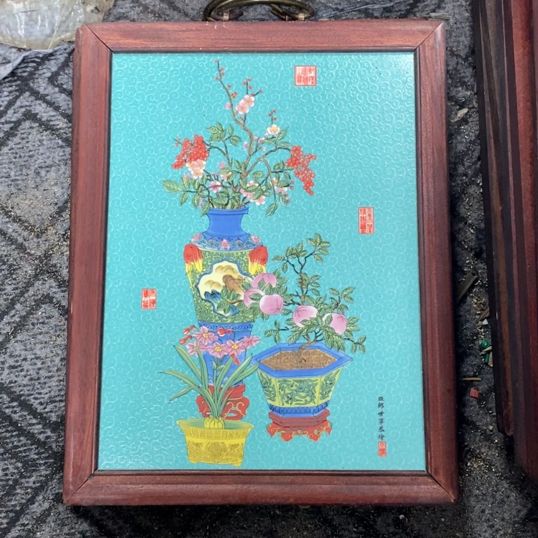 瓷片37*28 景德镇瓷板画柴窑烧制