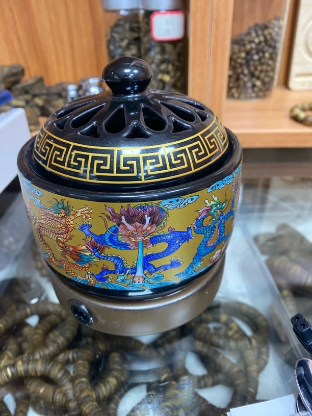 东方龙电子香薰炉熏香炉带底座熏粉碎料定时定温安全方便满屋飘香