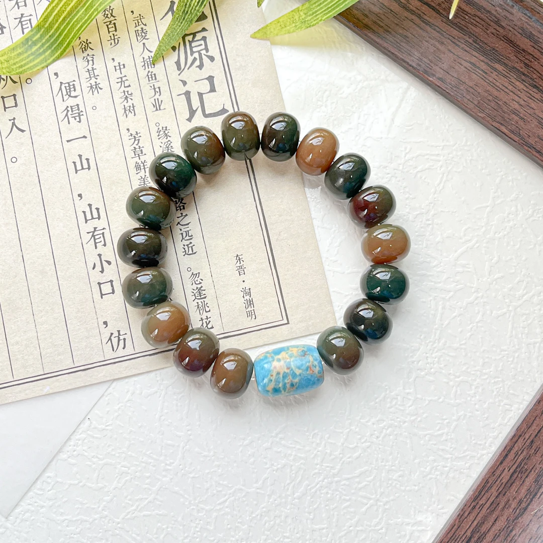 敦煌色苹果青语手串13*10mm     A-Z435075