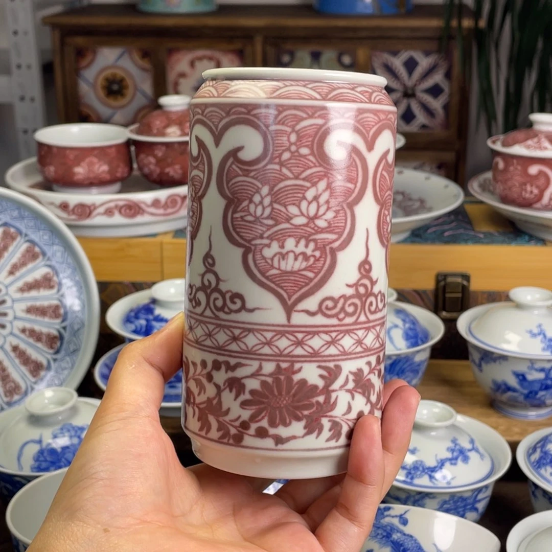 11景德镇青花如意可乐杯