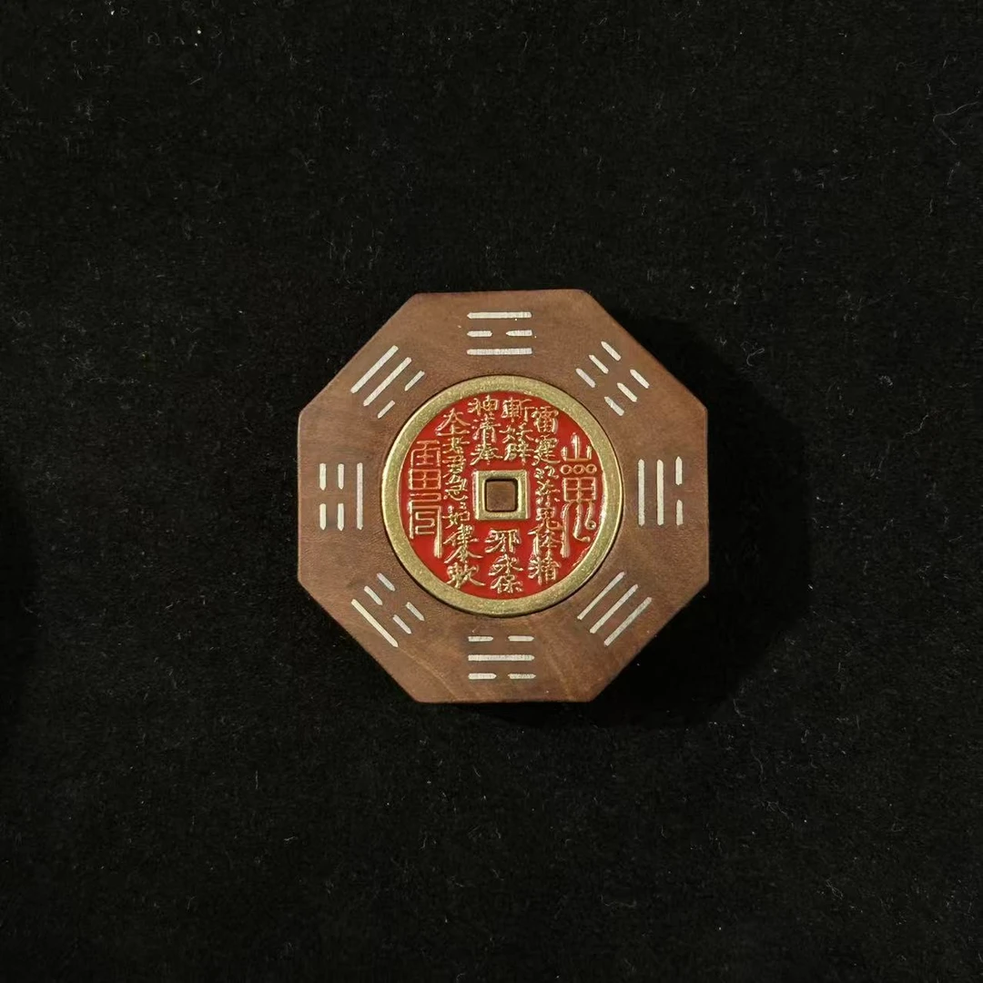 雷枣 老料 八边镶银 旋转双鱼 铜山花