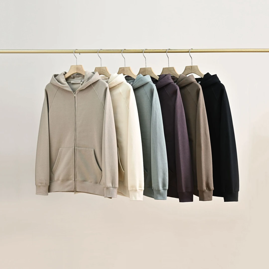 秋冬ESSENTIALS街潮加绒拉链连帽卫衣美式高街男女同款开衫
