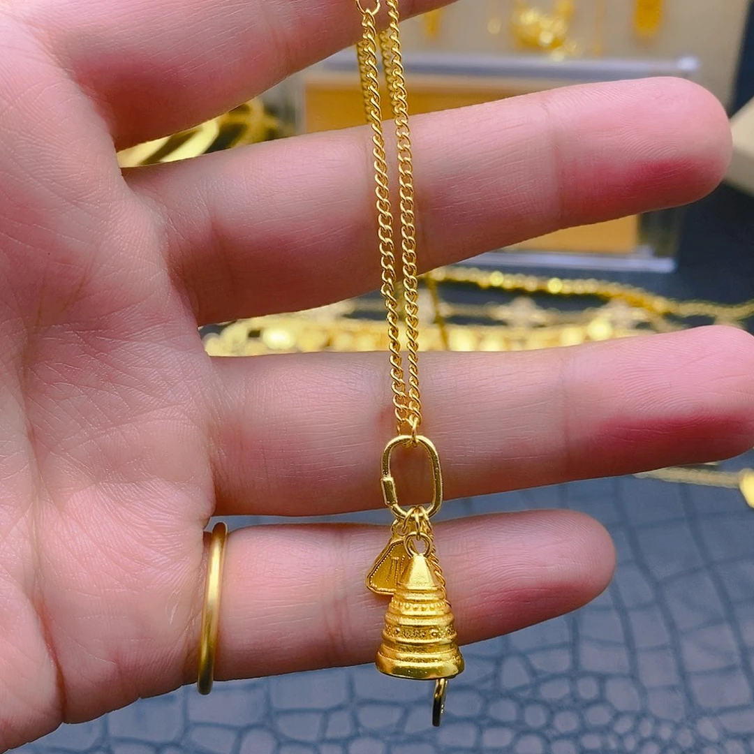 纯铜石英石许愿塔吊坠