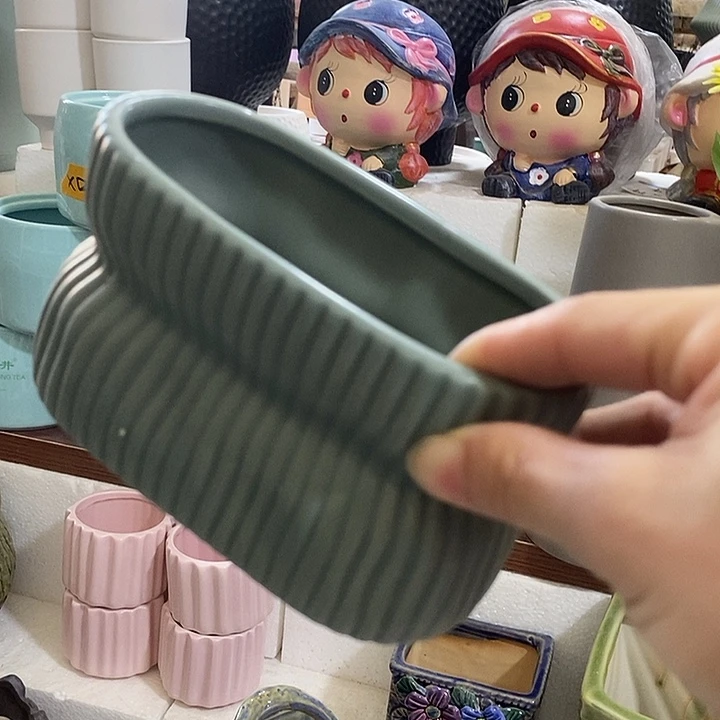 摆件陶盆有孔 微瑕介意勿拍