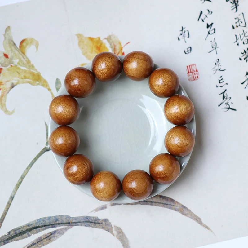 金丝楠手串枯木老料20mm圆珠单圈手串男女手链文玩佛珠木质饰品