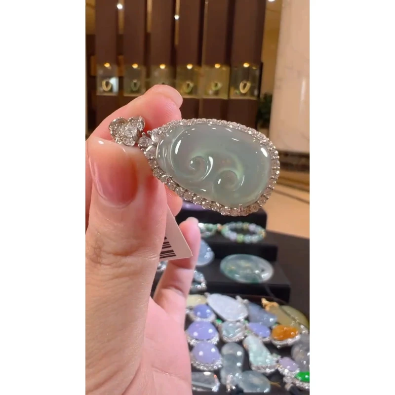 天然A货翡翠QH11如意吊坠多样性发一