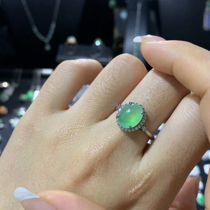 翡翠银S925镶嵌戒指