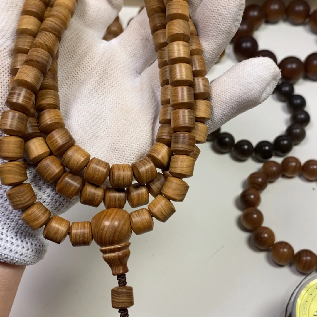 琼***者檀香木老山檀香9.9桶珠供奉料奶香