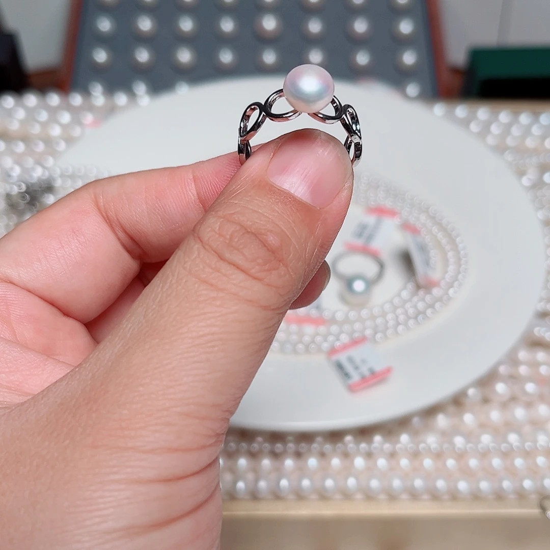 淡水珍珠手绳银S925镶嵌8+