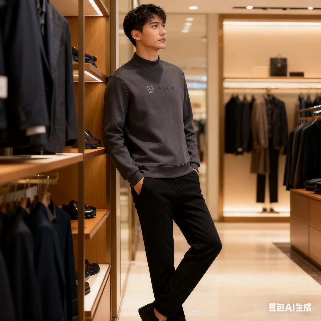 90白鸭绒半高领高端男士t恤时尚加厚保暖打底衫百搭御寒羽绒卫衣