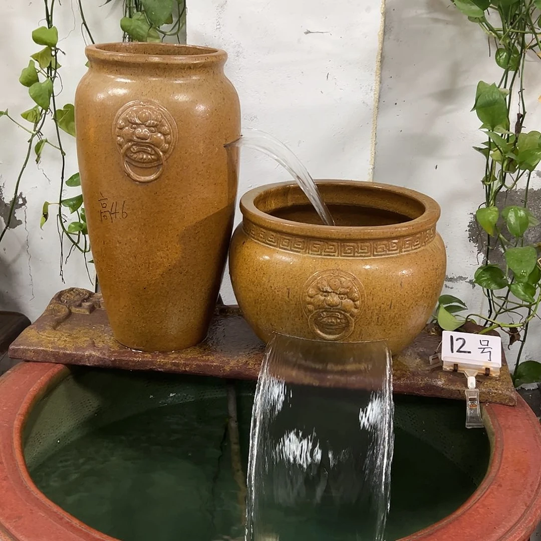 紫砂花盆波*流水罐不含泵。带节软管。带个弯头