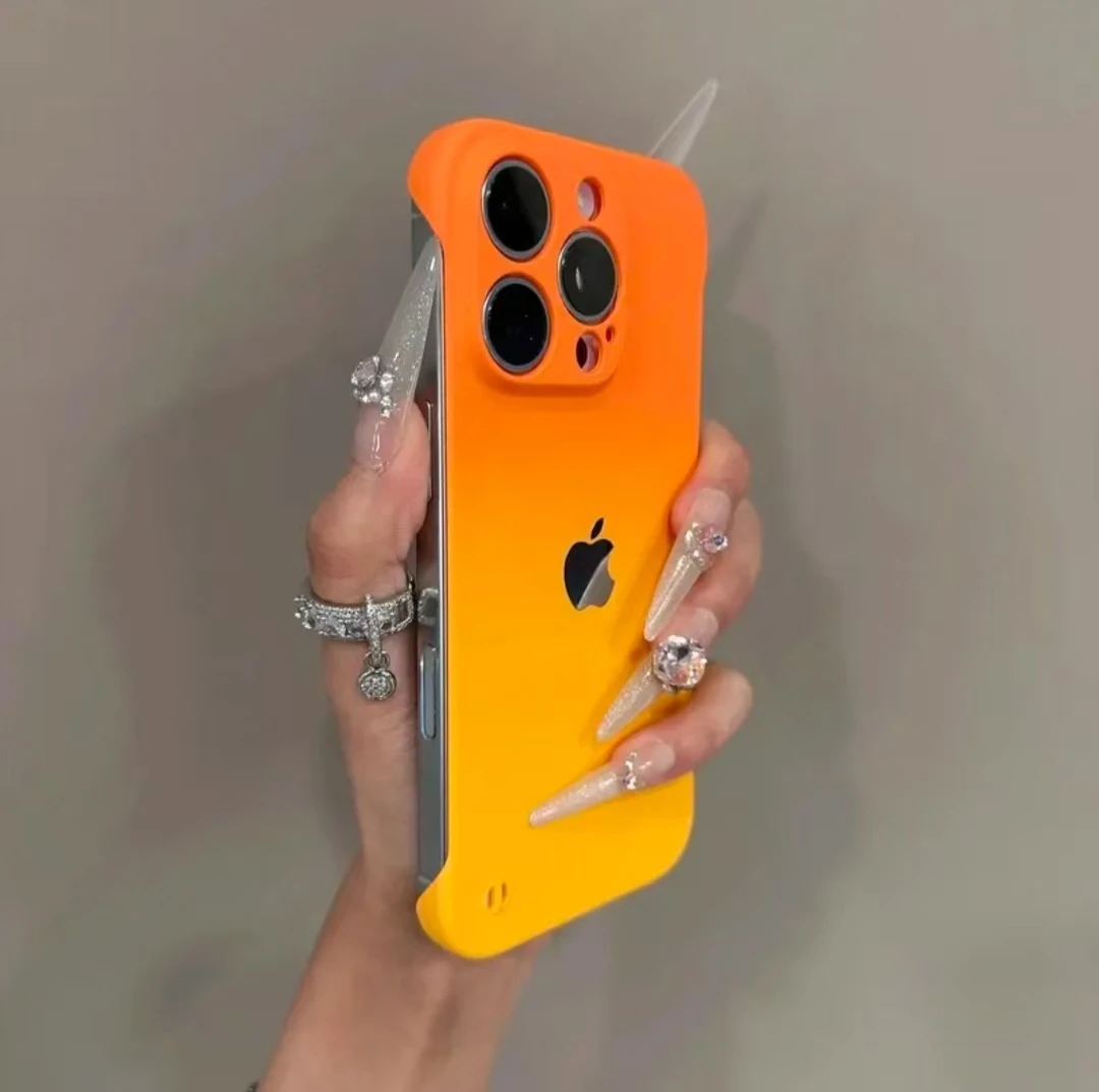 新款渐变无边框适用苹果16promax手机壳小众iPhone15个性14散热13