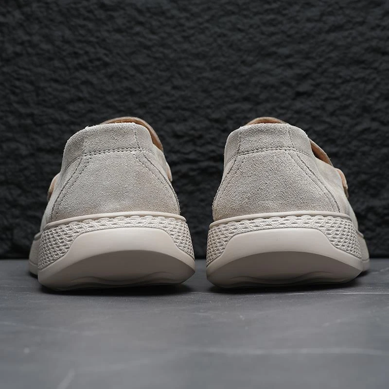 罗德梅科乐福鞋男牛皮轻便软底2025新款夏季一脚蹬休闲运动单鞋男