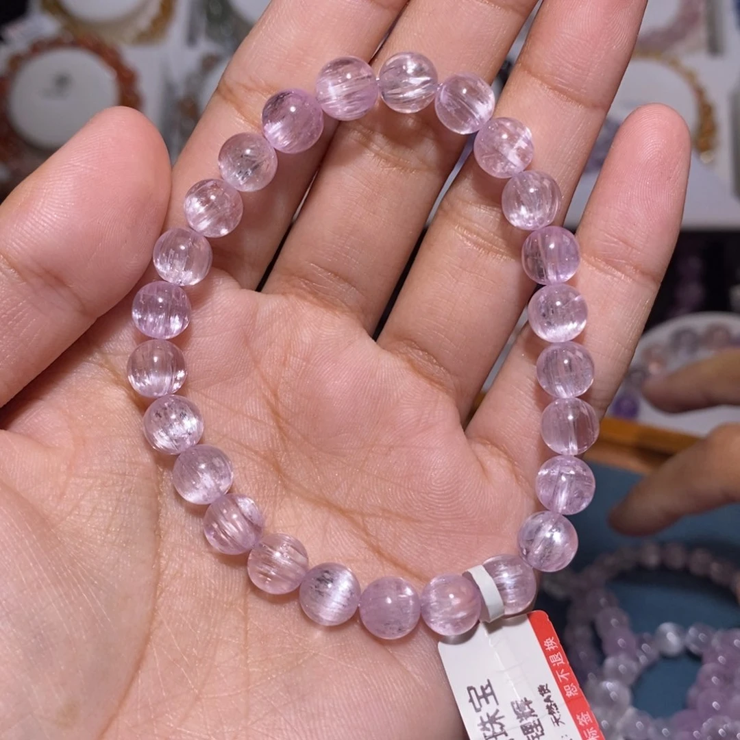 【闪购商品】发晶手串未镶嵌暴***花紫锂辉7.9mm