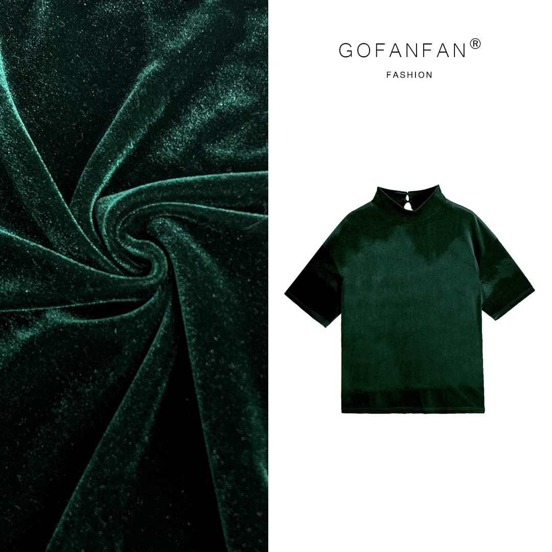 GFFSTUFIO【丝绒T】早春时髦宽松小众财阀千金设计感绒感T恤