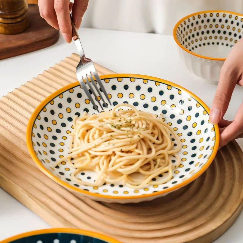 舍里·北欧盘子菜盘家用双耳清蒸鱼方盘网红高颜值餐盘双耳陶瓷