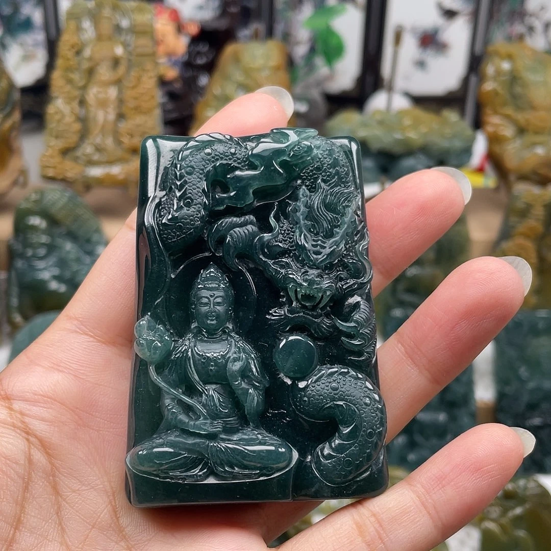翡翠未镶嵌颈饰天然翡翠a货观音