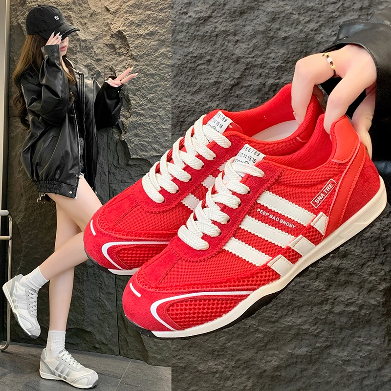 休闲鞋/2025夏季透气轻便拼色软底时尚百搭生休闲鞋