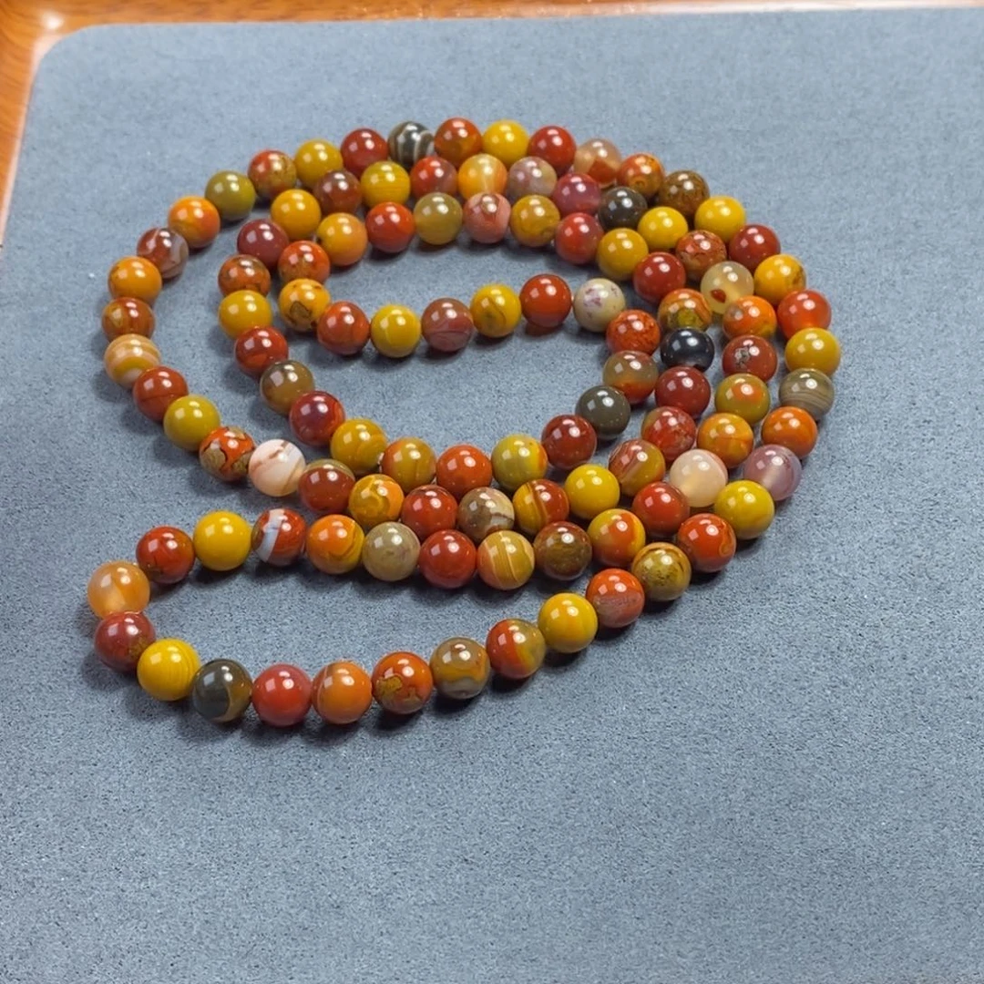 玛瑙/玉髓未镶嵌战国红战国红7尺寸多宝108粒