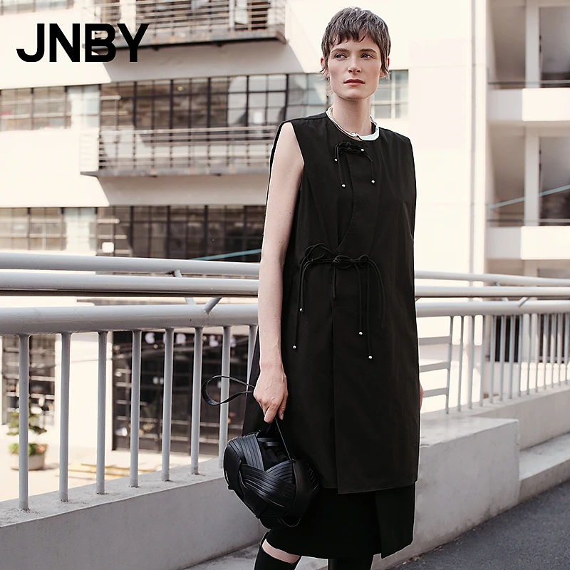 JNBY/江南布衣春夏新中式连衣裙无袖宽松短款直筒休闲5P5G13570