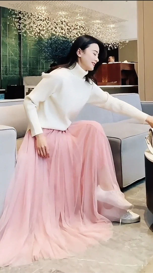 20片拼接百褶裙网纱半身裙女仙女纱裙大摆长裙舞蹈裙a字中长裙