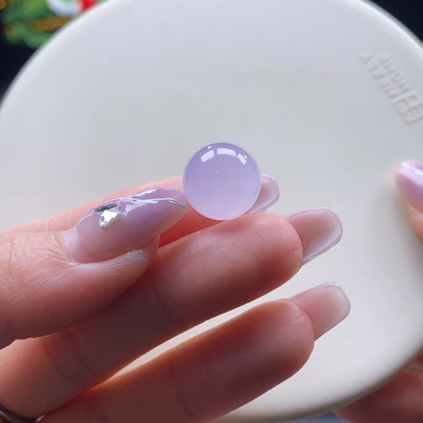 【闪购商品】翡翠颈饰未镶嵌翡翠冰粉紫珠卡12.8mm