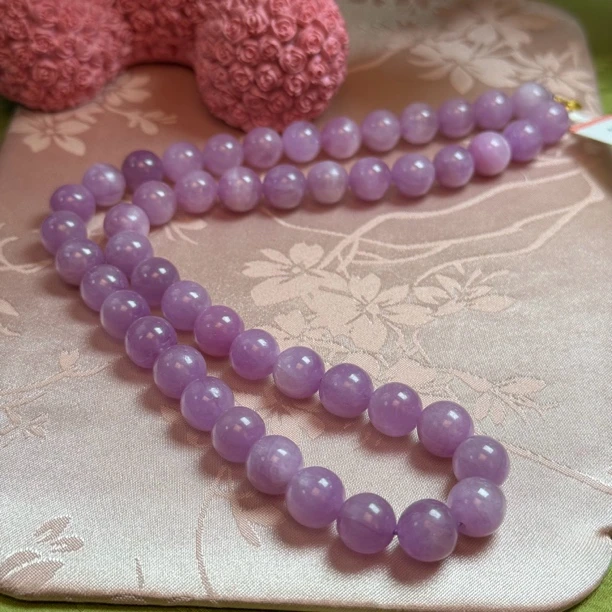 【玉涵珠宝】18K天然紫锂辉项链998