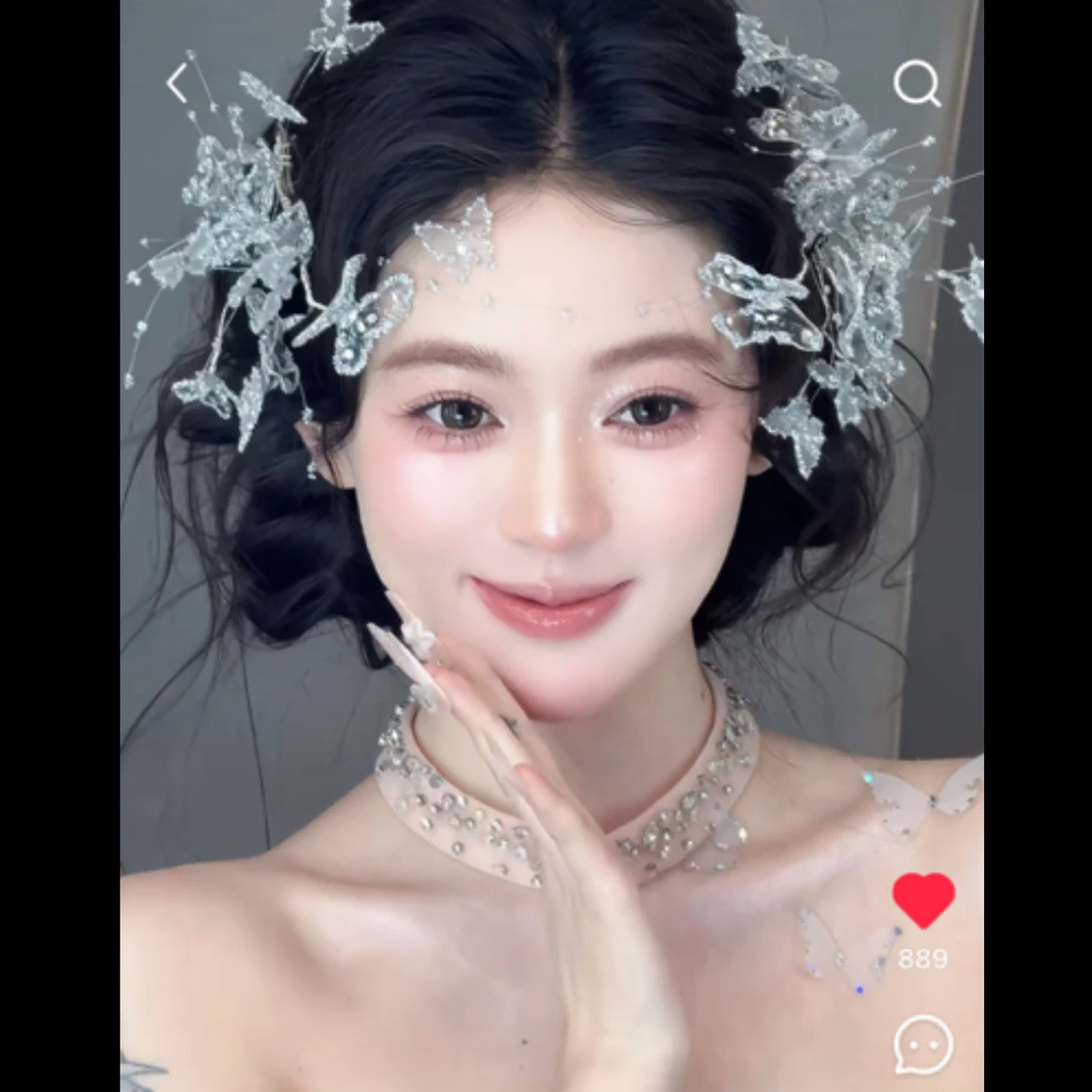 非金属仿水晶婚庆饰品 WHITE 手作 “小精灵”多用款 三件套