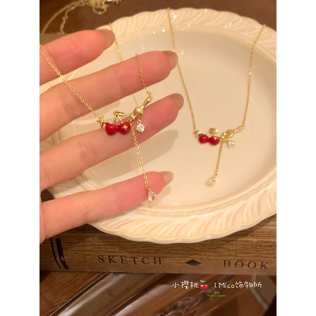 铜合金珐琅项链 【小樱桃】小众设计感高级轻奢项链