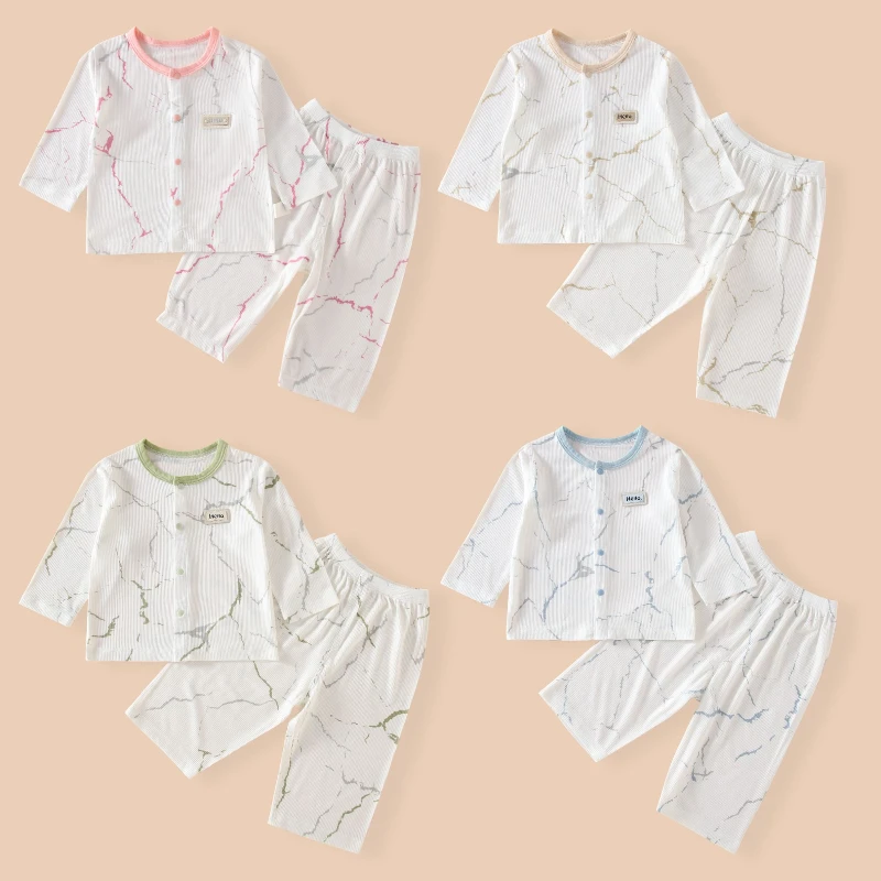 【优可丝】2025新款夏季家居服套装防蚊两件套宝宝长袖套装轻薄透气