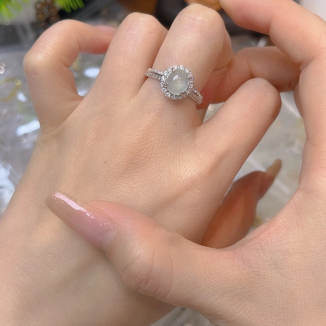 翡翠银S925镶嵌戒指