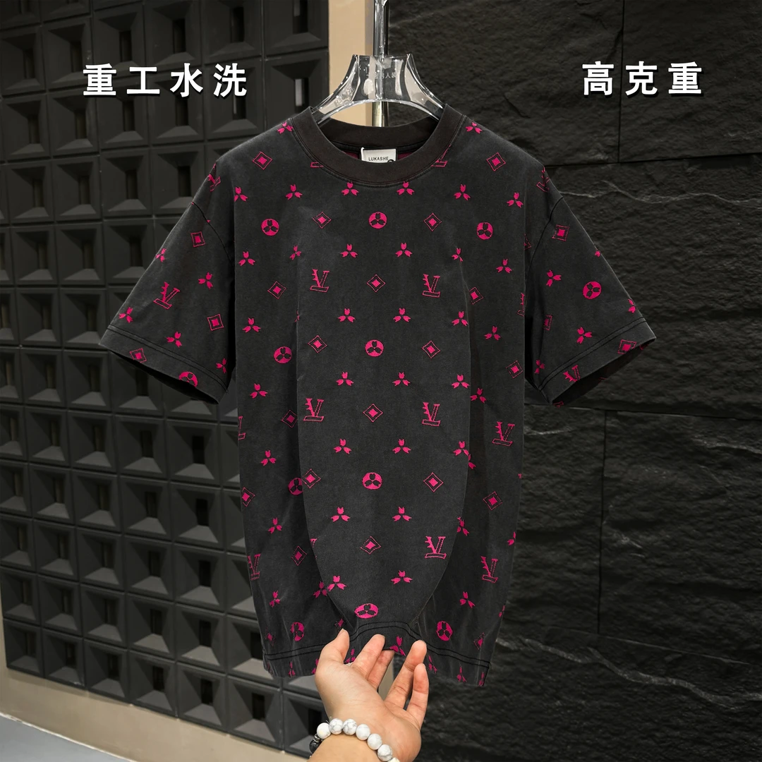 【4】KK-2025重工 高克重 激光烧花工艺短袖-F43