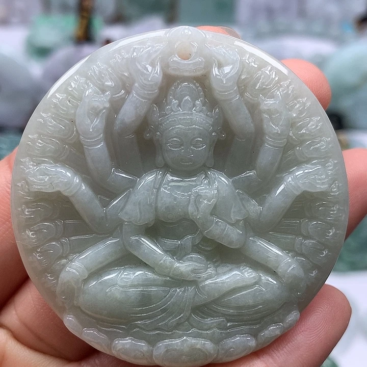 翡翠未镶嵌颈饰千手观音福利