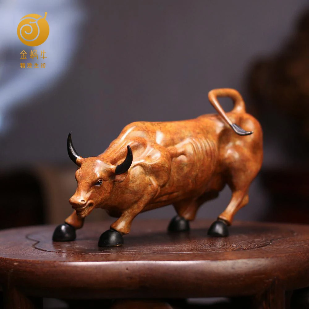 金蜗牛精致生活23#华尔街牛彩铜铜器居家玄关办公室书房摆件礼品