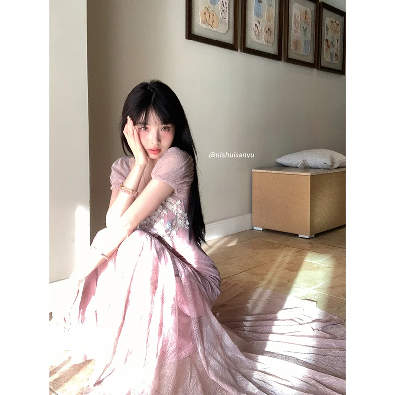溺水三鱼【春日芭蕾2.0】夏季出游度假风氛围感鱼尾设计感连衣裙