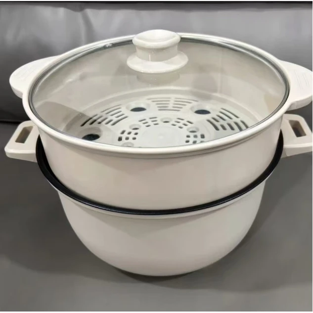 M841上蒸下煮多功能电煮锅 加蒸笼大容量不沾内胆 可蒸可煮可火锅