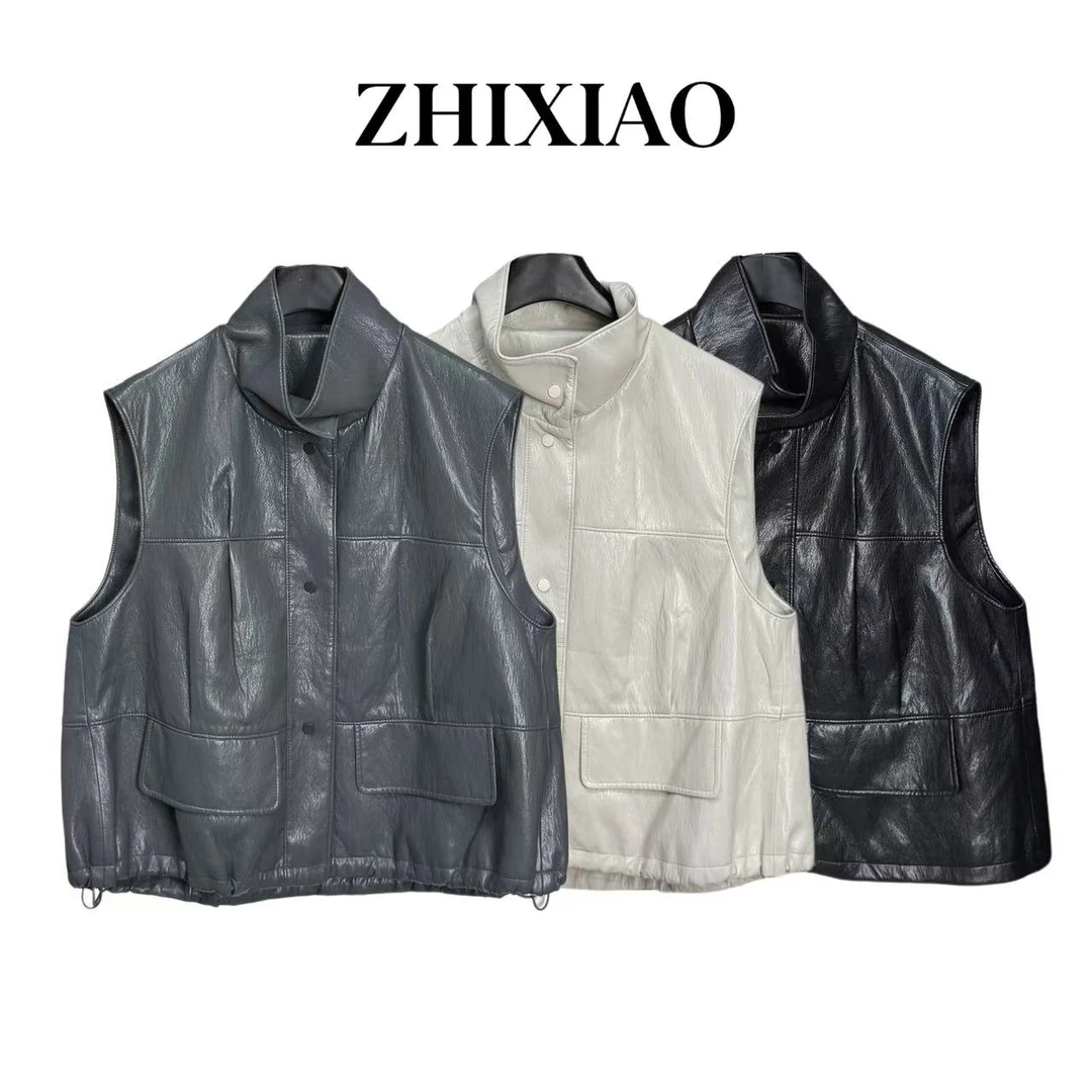 【ZHIXIAO】秋冬新款：立领皮马甲TR846