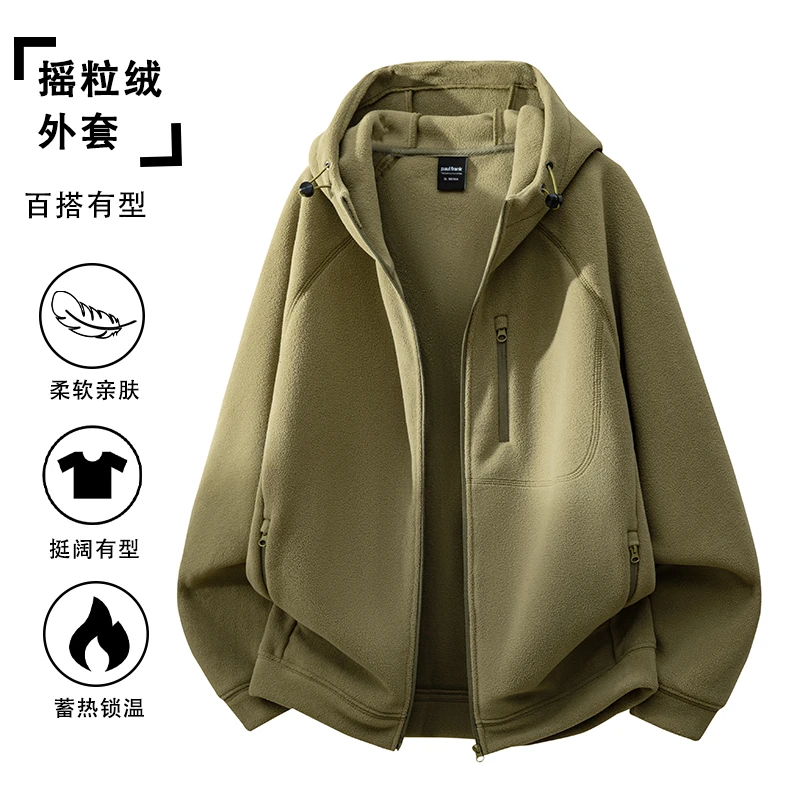 收口袖秋冬常规连帽百搭男士夹克常规款宽松型春秋