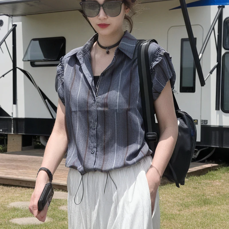 夏季薄款防晒衬衫女2025新款设计感时尚洋气宽松显瘦百搭女装上衣