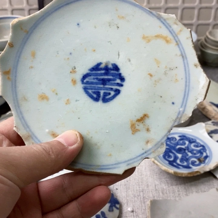 瓷片现代瓷器青花瓷片