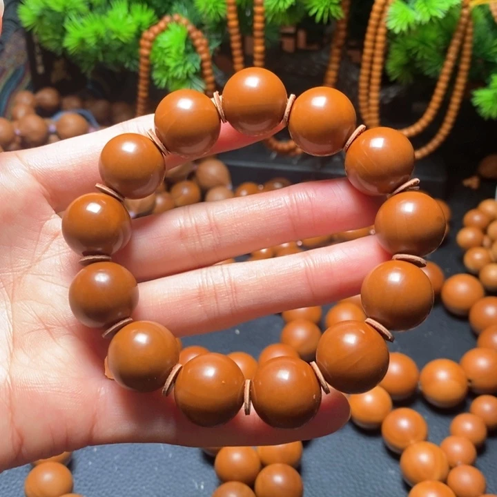 橄榄核手串1.7尺寸红料