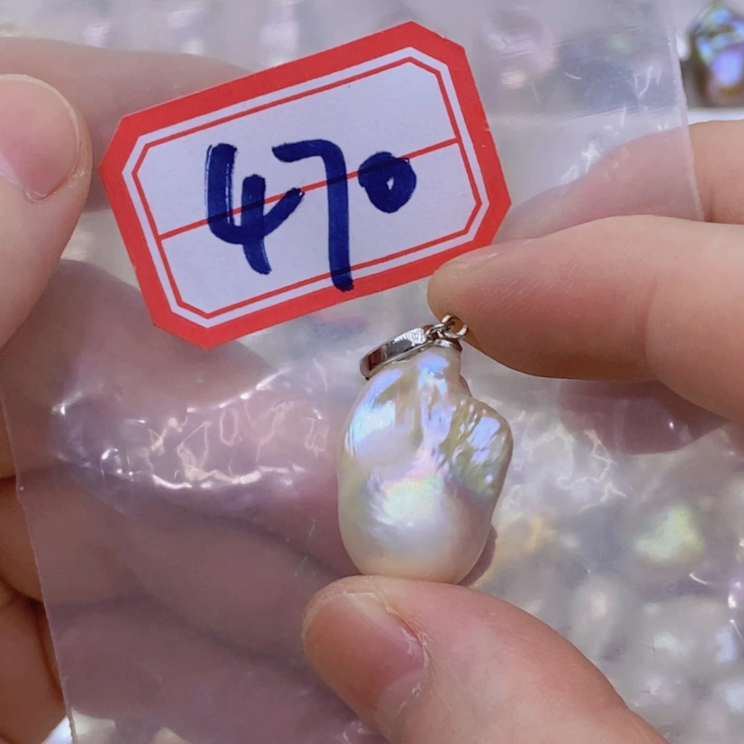 银S925镶嵌淡水珍珠吊坠