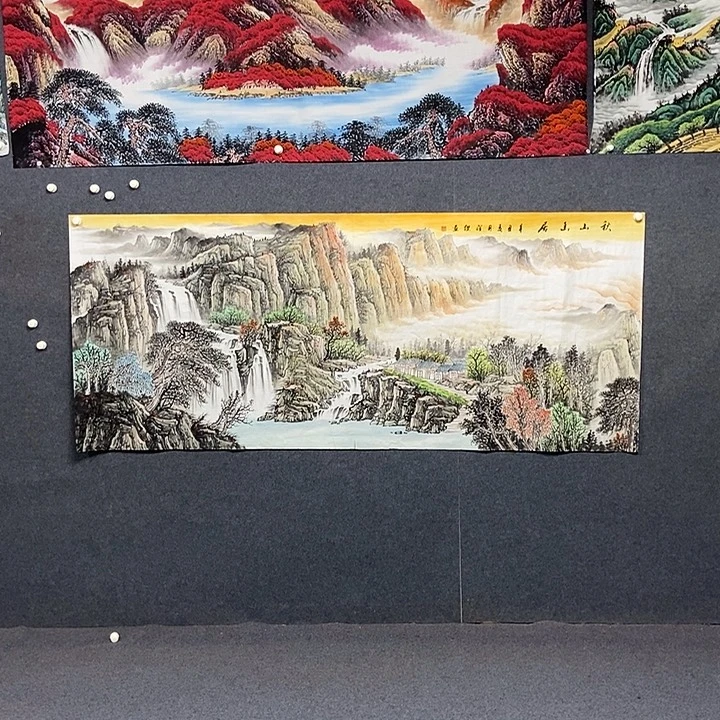 *****国画小八尺山水一副