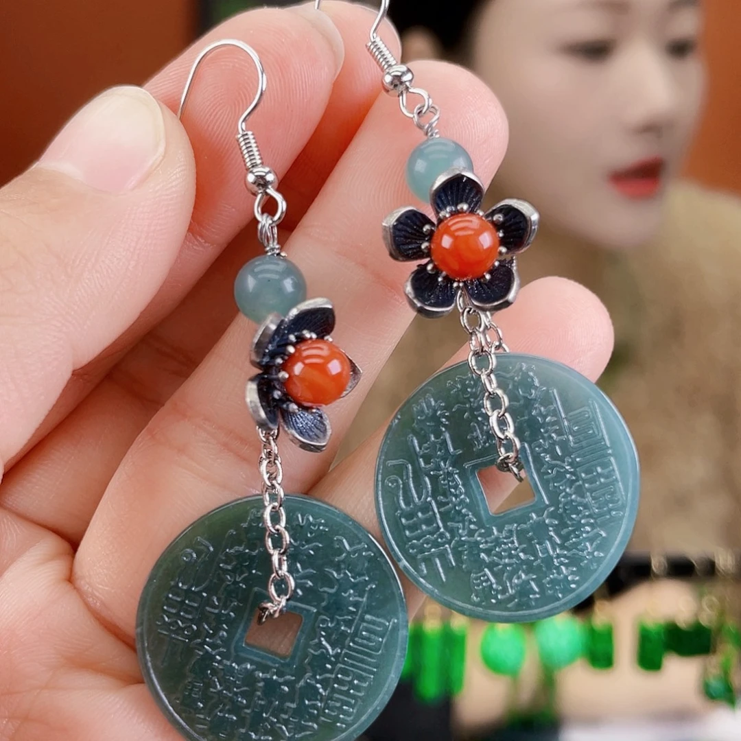 翡翠未镶嵌耳饰饰品